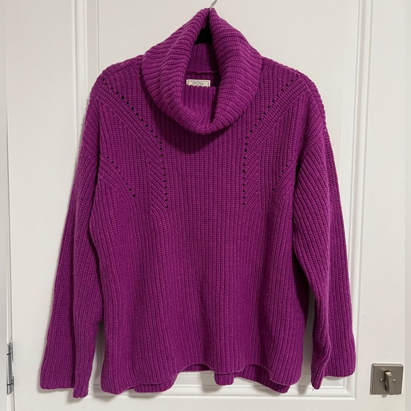 NWT - Fat Face Women’s Wool Blended Ribbed Knit Turtleneck Sweater - US 6/M - Picture 1 of 15